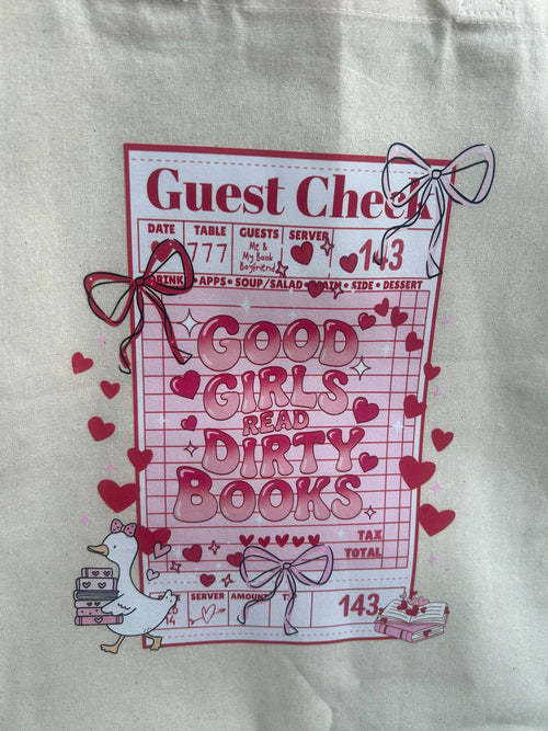 'Good girls read dirty books' Tote Bag