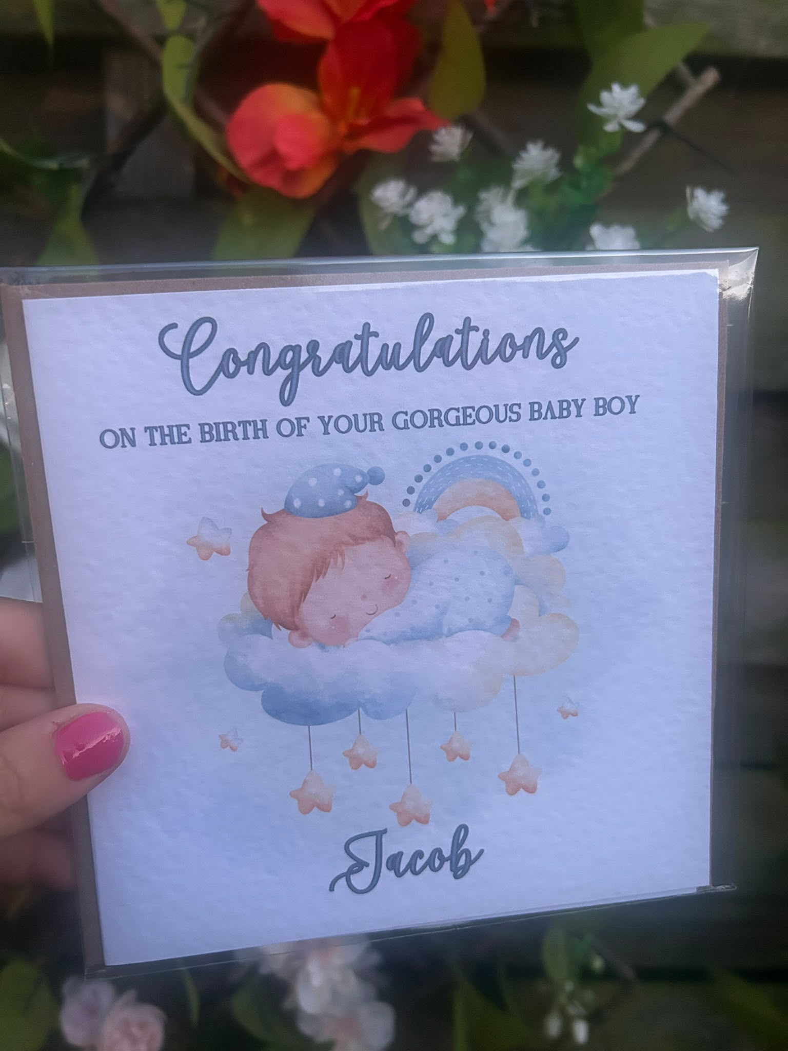 Personalised Baby Boy Card
