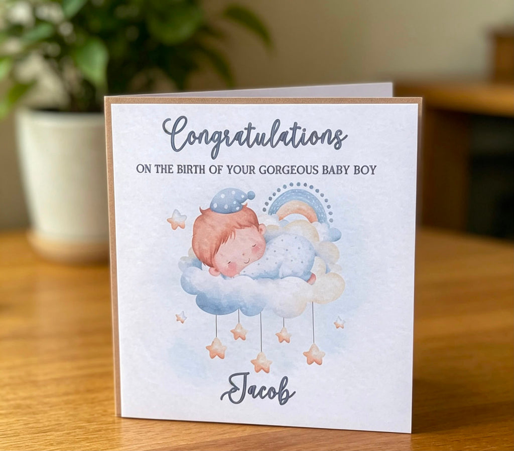 Personalised Baby Boy Card
