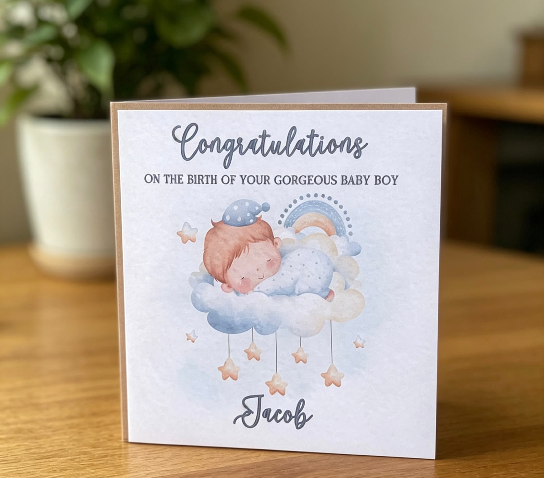 Personalised Baby Boy Card