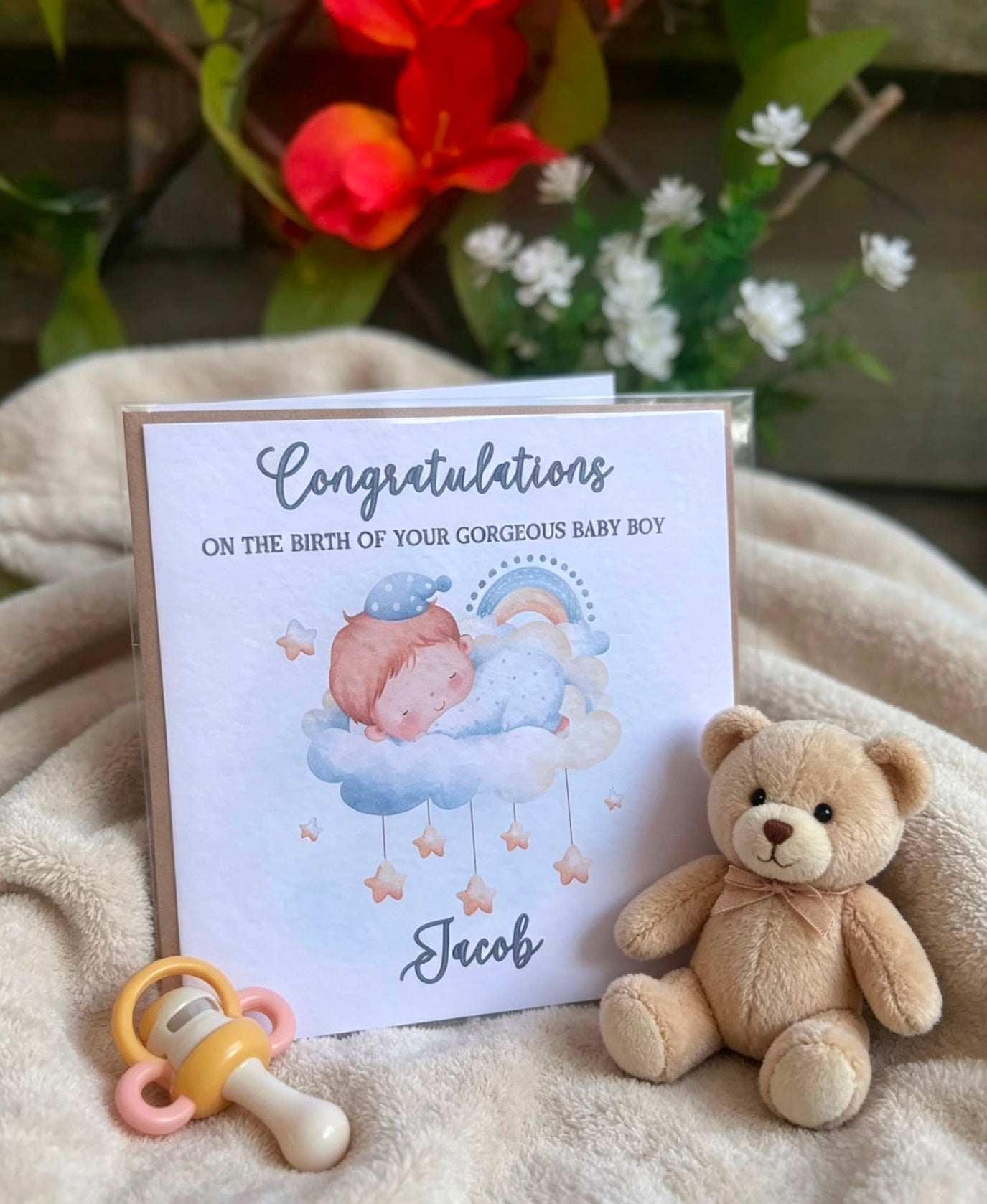 Personalised Baby Boy Card